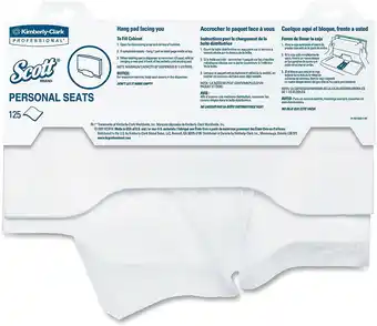 Walmart Scott Personal Seats Toilet Seat Cover 125 per Pack 07410 offer