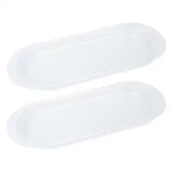 Walmart FRCOLOR 2 Pcs Oblong Serving Tray Trinket Fruit Plate White offer