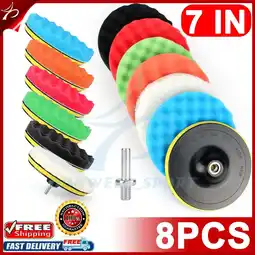 Walmart Liwarace 7 Inch Buffing Pads Car Polishing Foam Pad Kit Wax Buffer Polisher Tools 8Pcs offer