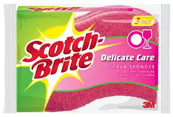 Walmart Scotch-Brite Delicate Care Scrub Sponge,3 Count (Pack Of 8) Packaging May Vary offer