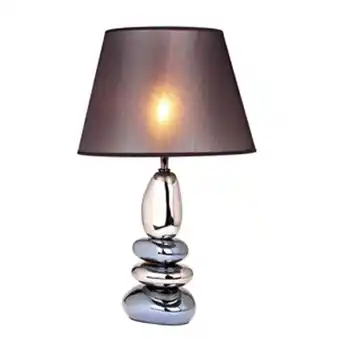 Walmart Stacked Chrome and Metallic Blue Stones Ceramic Table Lamp offer