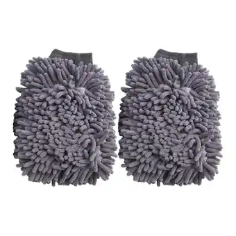 Walmart 2X Microfibre Car Wash Mitt Ultra Soft Noodle Glove Scrub Cleaning Sponge 2 In 1 offer