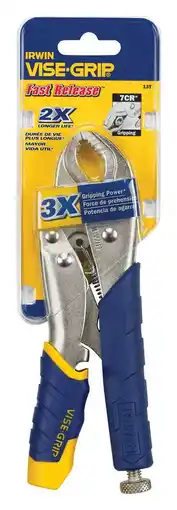 Walmart Irwin Vise-Grip 7 in. Alloy Steel Fast Release Curved Jaw Curved Jaw Locking Pliers Blue 1 pk offer