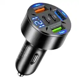 Walmart 6-Port Car Charger with Digital Display - Fast Charging Type-C & USB-C Z0U5 offer