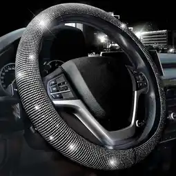 Walmart Steering Wheel Cover Bling Bling Diamond Sparkling Car SUV Wheel Protector Universal Fit 15 Inch offer