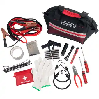 Walmart Stalwart 55 Piece Emergency Roadside Kit with Travel Bag , Red offer