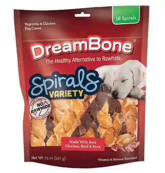 Walmart DreamBone Spirals Variety Pack, Rawhide-Free Chews for Dogs, 18 Count offer