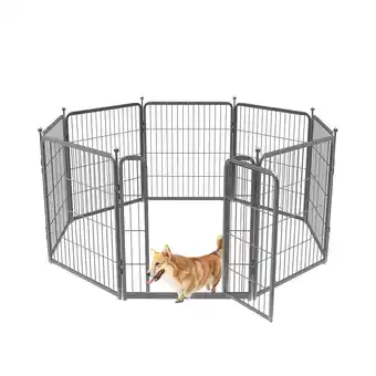 Walmart FXW Aster Dog Playpen Designed for Courtyard, RV Camping, 32'' 8 Panels for Medium Dogs offer