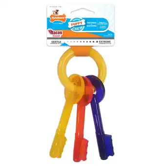 Walmart Nylabone Just for Puppies Teething Chew Toy Keys Bacon Small/Regular - Up to 25 Ibs. (1 Count) offer