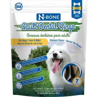 Walmart N-Bone Dental Treat ADULT Dental Rings Chicken 7pk 9.8 oz offer