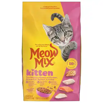 Walmart Meow Mix Kitten Lil Nibbles Dry Cat Food for Kittens, 3.15 lb. Bag offer