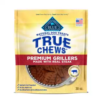 Walmart Blue Buffalo True Chews Premium Grillers Dog Treats with Natural Ingredients, Steak, 30-oz. Bag offer