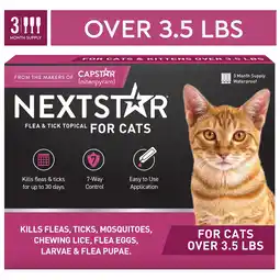Walmart NEXTSTAR Flea & Tick Topical Prevention for Cats Over 3.5 lbs, 3-Month Supply offer