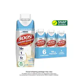 Walmart BOOST Glucose Control Nutritional Drink Protein Shakes, Very Vanilla, 8 fl oz, 6 Pack offer