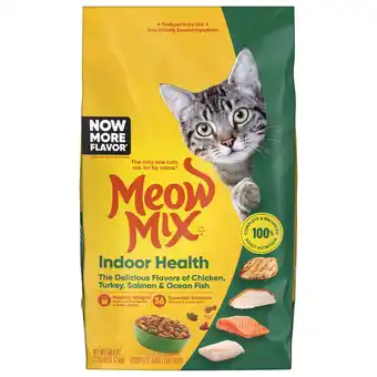 Walmart Meow Mix Indoor Health Dry Cat Food for Adult Cats, 3.15 lb. Bag offer