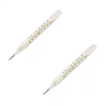 Walmart 2PC Mercury-Free Dual Scale Classic Traditional Glass Accuracy Thermometer 2ml offer