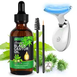 Walmart Aliver Jamaican Black Castor Oil with Neck Face Beauty Device Set,Promote Essential Oil Absorption offer