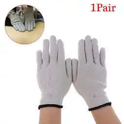 Walmart 1Pair Conductive Silver Fiber Electrode Gloves Pads Electrotherapy Massage offer
