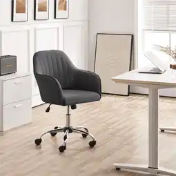 Walmart Alden Designs Velvet Mid-Back Task Chair with Armrests, Gray offer
