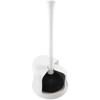 Walmart Mainstays Twister Toilet Plunger with Storage Caddy, White offer