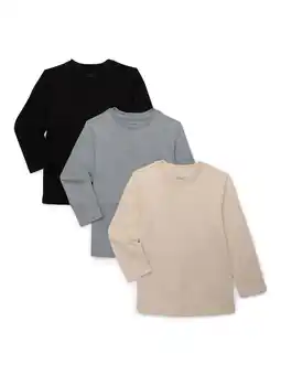 Walmart Wonder Nation Boys Long Sleeve Heavyweight Boxy T-Shirt, 3-Pack, Sizes 4-18 & Husky offer