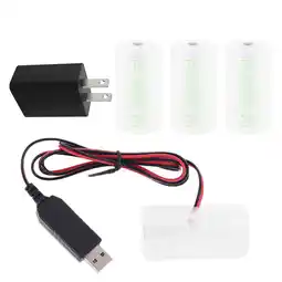 Walmart POPLIS US Plug USB Power Supply Adapter Replace 1-4pcs 1.5 3 4.5 6V LR20 D Battery offer