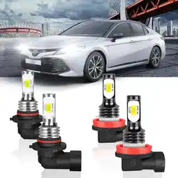 Walmart 9005 H11 LED Headlight Bulbs Combo,6000K White High Low Beam for Toyota Camry 2007-2017 offer