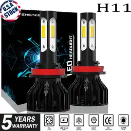 Walmart H11 H9 H8 Headlights 110W 16000LM 6000K Cool White -Hi/Lo Beam/Fog Light Bulbs offer