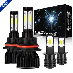 Walmart OBNDVU For Dodge Dakota 1991-1996 Headlight LED 9007 High&Low+H3 Fog Light 6000K White 4pcs offer