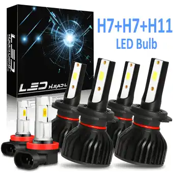 Walmart For 2016-2018 Hyundai Tucson 2017 LED Headlight Bulbs H7 Hi-Lo Beam H11 Fog Light Lamp 6pcs offer