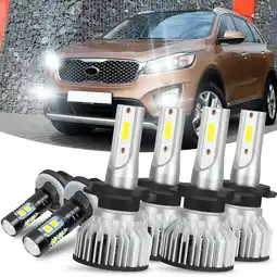 Walmart For Kia Sorento 2015-2018 Combo H7 LED Headlight High Low Beam + 881 Fog Light Bulbs Pack of 6 offer
