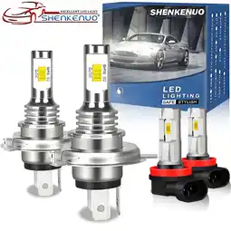 Walmart For 2014 Suzuki SX4 Headlights 9003/H4 LED High and Low Beam H11 Fog lights,4PCS offer