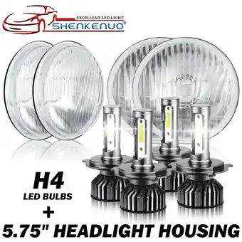 Walmart For Cadillac DeVille 62-74 Calais 65-74 4PCS 5.75 5-3/4 Chrome LED Headlights offer