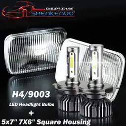 Walmart For Oldsmobile Delta 88 1976-1986 5x7'' 7x6'' LED Crystal Clear Glass Lens Headlight Set offer
