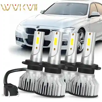 Walmart For BMW 320i 2013-2017 LED Front Headlight High Low Beam Bulbs Upgrade Kit 6000K White 4pcs offer