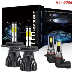 Walmart H4 High/Low+9006 Fog Light for Toyota Tundra 2000-2006 LED Headlight Bulbs White 6000K 4pcs offer