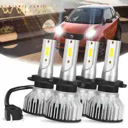 Walmart Fit Smart Fortwo 2008-2015 LED Headlight Hi/Lo Beam white 6000K Bulbs Canbus Error Free offer