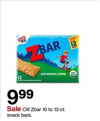 Target Clif Zbar 10 to 12-ct. snack bars offer