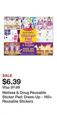 Kohl's Melissa & Doug Reusable Sticker Pad: Dress-Up - 165+ Reusable Stickers offer
