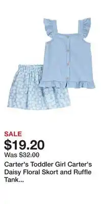 Kohl's Carter's Toddler Girl Carter's Daisy Floral Skort and Ruffle Tank Top 2-Piece Set offer