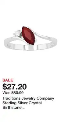 Kohl's Traditions Jewelry Company Sterling Silver Crystal Birthstone Marquise Ring offer