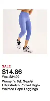 Kohl's Women's Tek Gear Ultrastretch Pocket High-Waisted Capri Leggings offer