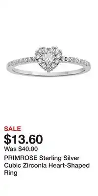 Kohl's PRIMROSE Sterling Silver Cubic Zirconia Heart-Shaped Ring offer