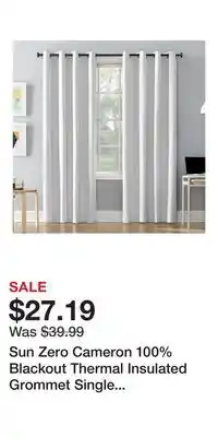 Kohl's Sun Zero Cameron 100% Blackout Thermal Insulated Grommet Single Curtain Panel offer