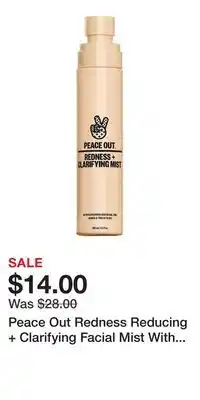 Kohl's Peace Out Redness Reducing + Clarifying Facial Mist With Hypochlorous Acid Blend offer