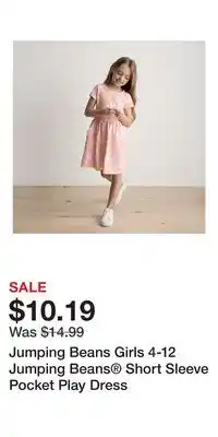 Kohl's Jumping Beans Girls 4-12 Jumping Beans Short Sleeve Pocket Play Dress offer