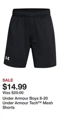 Kohl's Under Armour Boys 8-20 Under Armour Tech Mesh Shorts offer