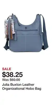 Kohl's Julia Buxton Leather Organizational Hobo Bag offer