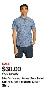 Kohl's Men's Eddie Bauer Baja Print Short Sleeve Button-Down Shirt offer