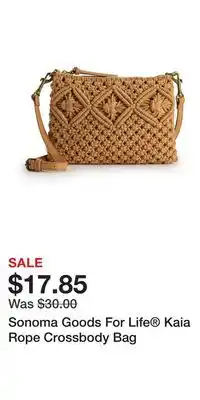 Kohl's Sonoma Goods For Life Kaia Rope Crossbody Bag offer